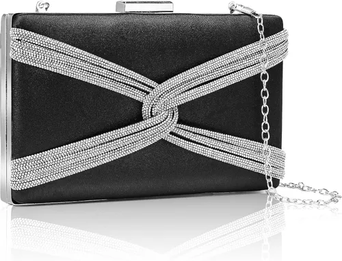 Vista 7 de CARIEDO Bolso de noche para mujer, bolso de mano de tela para novia, para boda, graduación, noche, fiesta