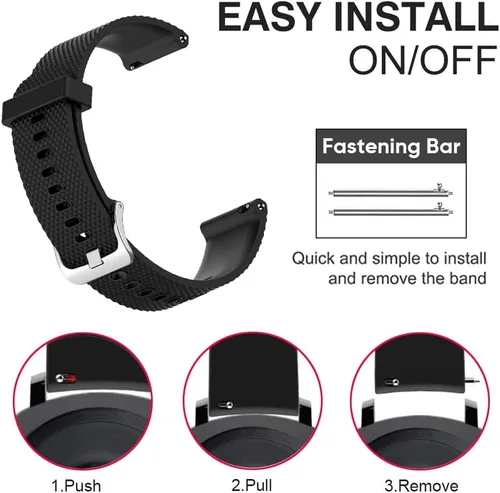 Vista 7 de Compatible con Garmin Vivoactive 4, correa de repuesto de silicona de liberación rápida de 0.866 in de ancho para Garmin Vivoactive 4/Garmin Venu