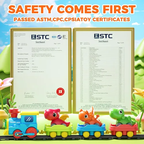 Vista 8 de Juego de tren para niños pequeños con vapor, música, luces y 3 autos de Verde