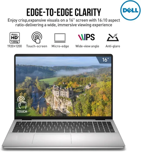 Vista 6 de Dell 2026 16 Laptop Touchscreen Computer, 16" FHD+ Touch Screen Business Laptop PC, Intel Core 7 (10-Core, >i7-1355U), 16GB DDR5 1TB SSD Windows 11