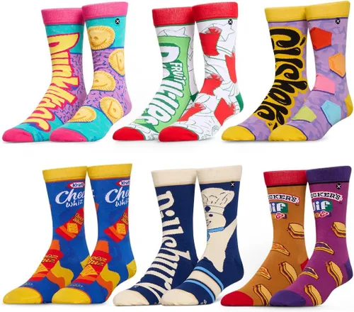 Vista 27 de Odd Sox Calcetines Candy Novelty Crew – Grande/Mediano – Mezcla de algodón suave – Dulces masticables agridulces – Divertidas golosinas coloridas