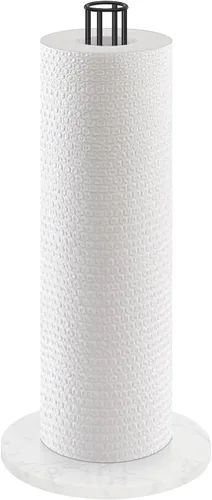 Vista 9 de NearMoon Soporte para toallas de papel, dispensador de toallas de papel de metal resistente con base de mármol, tamaño estándar o jumbo para Acabado