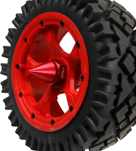 Vista 3 de FLMLF Tuerca de tornillo fija de cono de metal CNC (4 unids/juego) para 1/5 HPI Rovan Baja 5B SS 5T 5SC piezas (rojo)