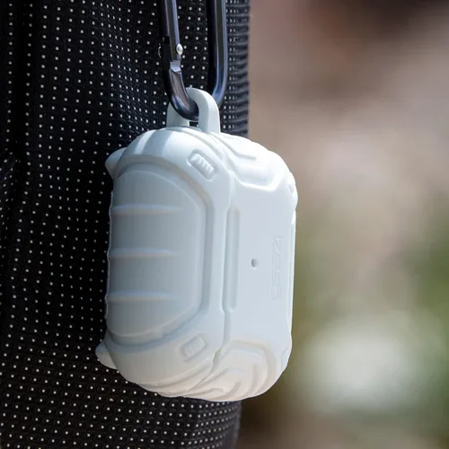 Vista 7 de Gear4 Apollo Snap - Funda para AirPods de 3ª generación, compatible con carga inalámbrica, llavero con mosquetón incluido, color negro