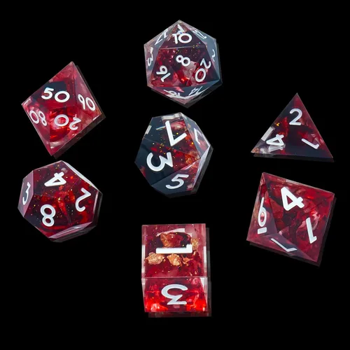 Vista 12 de DND - Juego de dados de borde afilado, 7 piezas de dados poliédricos DND con exquisito embalaje de caja de hoja, ideal para juegos de rol
