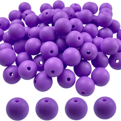 Vista 41 de Abalorios de silicona, 120 piezas de 6 mm abalorios redondos de silicona para hacer llaveros, pulseras, collares, aretes, joyas, manualidades DIY