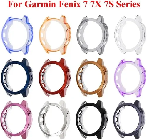 Vista 2 de GUMMMY JKER Funda protectora para Garmin Fenix 7 cubierta Smart Watch TPU silicona suave parachoques para Fenix 7X 7S marco protector Shell manga