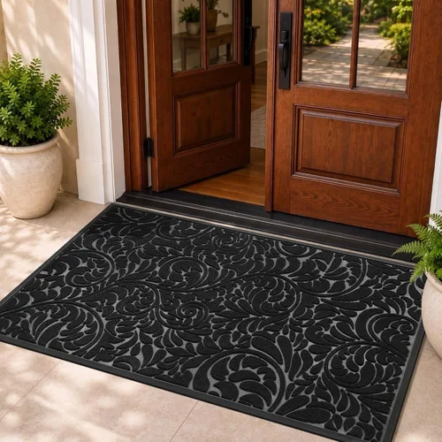 Vista 12 de Yimobra Tapete para puerta de entrada exterior, 29.5 x 17 pulgadas, impermeable, resistente, para puerta delantera, tapete antideslizante resistente