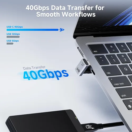 Vista 5 de Cable Matters Paquete de 2 adaptadores USB C en forma de U de 40 Gbps