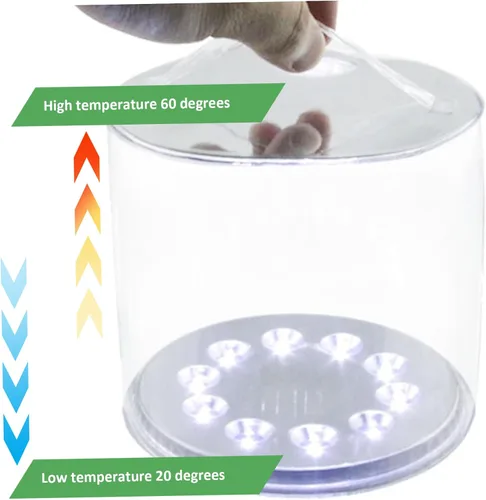 Vista 5 de Linterna solar inflable, 2 faroles solares impermeables con LED blancos, lámpara solar portátil plegable con asa para campamento, senderismo