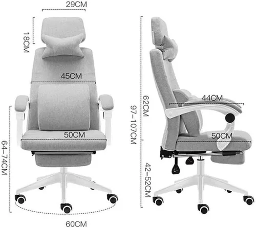 Vista 2 de Silla de ocio de moda minimalista Silla de computadora Silla giratoria Silla de oficina de algodón y lino