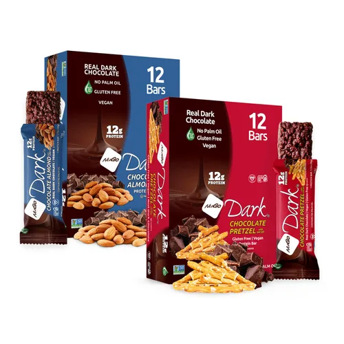Vista 18 de NuGo Dark, caja variada de muestra, barra de proteínas veganas de 0.47-0.31 onzas, sin gluten, 12 CT