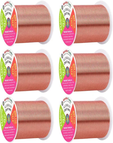 Vista 87 de Mandala Crafts - Alambre de aluminio anodizado de calibre 22 para hacer joyas - 137.2 m de alambre flexible surtido y coloreado - Doble para bonsái