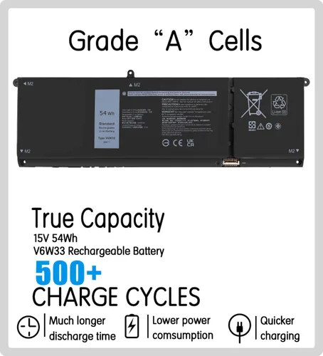 Vista 2 de Batería de repuesto para portátil Dell Inspiron 15 3520 3511 3515 3510 5510 5515 5515 5310 5310 5635 5625 5630 5635 7415 7435 7425 7430 7445 2n1