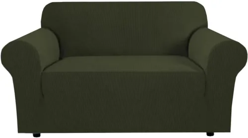Vista 98 de H.VERSAILTEX Funda elástica para sofá, fundas suaves para muebles de 3 cojines, con tela jacquard gruesa a cuadros con parte inferior elástica, sofá