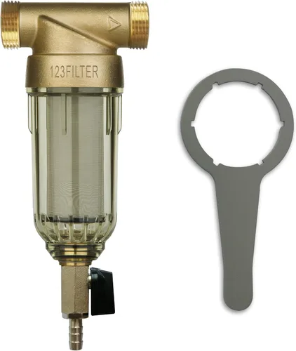 Vista 5 de iSpring WGB32BM Sistema de filtración de agua de 3 etapas para toda la casa y filtro de agua reutilizable para toda la casa WSP-100 de sedimentos