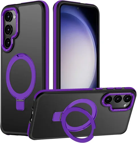 Vista 45 de Funda para Samsung Galaxy S24 Plus, soporte de anillo magnético ajustable [compatible con Magsafe], [protección a prueba de golpes de grado militar]