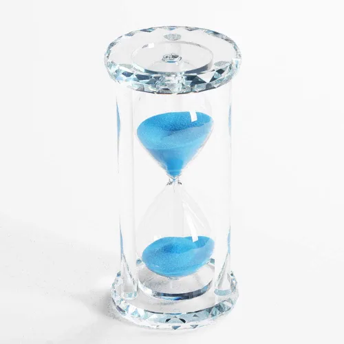 Vista 10 de Temporizador de reloj de arena de 60 minutos, temporizador de arena de cristal, superficie de tallado de diamante, bueno para cocina, oficina