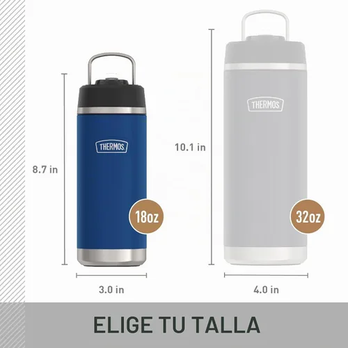 Vista 5 de THERMOS ICON SERIES - Botella de agua aislada con tapa con popote, 18 onzas, rosa intenso, botella de agua aislada al vacío de acero inoxidable