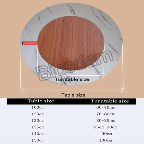 Vista 6 de DOUKI Organizador de tocadiscos de madera Lazy Susan de 30 pulgadas para mesa, bandeja de madera Lazy Susan para servir, bandeja giratoria de mesa