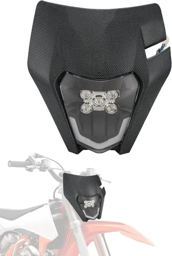 Vista 8 de JFG RACING - Kit de faro delantero LED universal para la mayoría de motocicletas, motocross, enduros, minimotos, supermotos CR CRF XR YZ YZF XC XCF