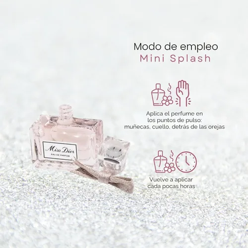 Vista 4 de Miss Dior Eau de Parfum Mini Splash para mujer, 0.17 onzas