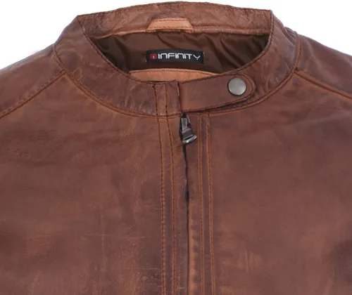 Vista 4 de Chaqueta de cuero vintage para mujer