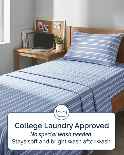 Vista 197 de Extra Deep Twin XL Sheet Set - 3 Piece College Dorm Room - White 01-Blanco