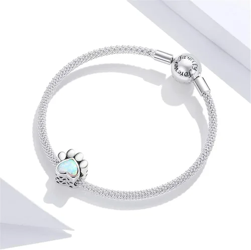 Vista 3 de BISAER Pulsera contra el mal de ojo de plata de ley 925, abalorios de cristal azul, dije de mano Hamsa para pulsera Pandora