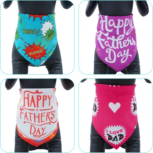 Vista 4 de 50 pañuelos para perro para el día del padre, a granel, grandes, XL, XXL, XXXL