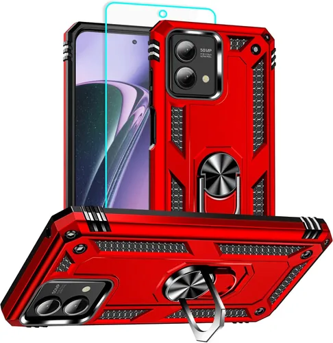 Vista 33 de HNHYGETE Funda para Motorola Edge 2025 con protector de pantalla: soporte giratorio de grado 360° (antideslizante) protección contra caídas y golpes