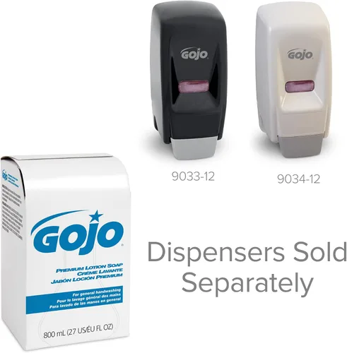 Vista 5 de GOJO Jabón de Loción Premium, Fragancia Cascada, 800 mL Jabón de Manos en Loción Recambio Serie 800 Dispensador de Jabón Bolsa-en-Caja
