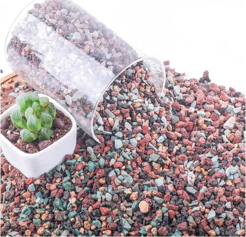 Vista 11 de 2.4 libras Mezcla de guijarros de roca volcánica hortícola para bonsái, piedra pómez para plantas suculentas y cactus, grava decorativa arenosa