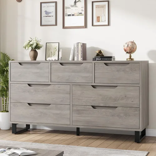 Vista 9 de Garvee 5 cómodas para dormitorio, cajón vertical de 50.5 pulgadas con almacenamiento