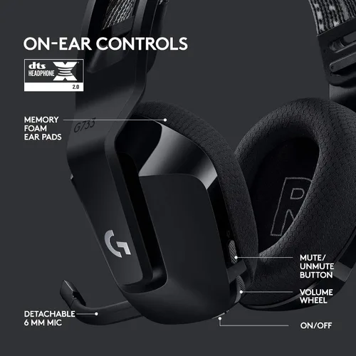 Vista 5 de Logitech G 733 Lightspeed - Auriculares inalámbricos para juegos con diadema de suspensión LIGHTTSYNC RGB tecnología de micrófono VOCE azul