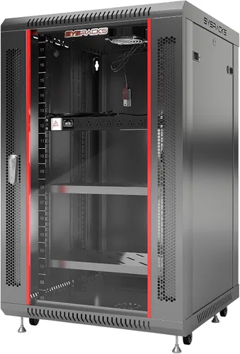 Vista 15 de Sysracks Gabinete para rack de servidor de montaje en pared 6U, rack de red de bloqueo de 19 pulgadas, 24 pulgadas de profundidad, puerta de vidrio