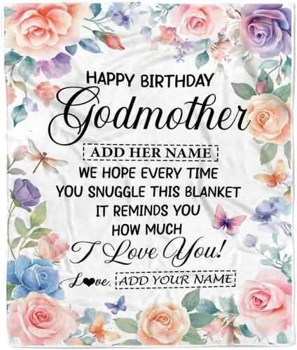 Vista 14 de Manta personalizada con texto en inglés «To My Godmother from Goddaughter Godson Thank You for Being My Godmother», para Día de la Madre