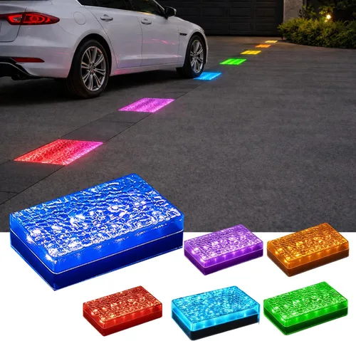 Vista 10 de SHONELIGHTING Luces solares para pavimentadora, 6x9 LED de tierra, 12 colores, RGBW, 1 paquete