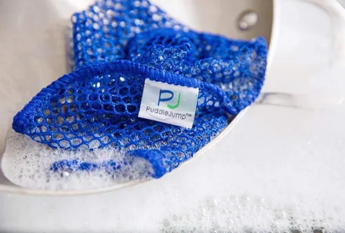 Vista 5 de DishMesh Paño de cocina con estropajo para secar platos, doble pack antiadherente para platos y superficies, resistente al olor y a las bacterias, 2