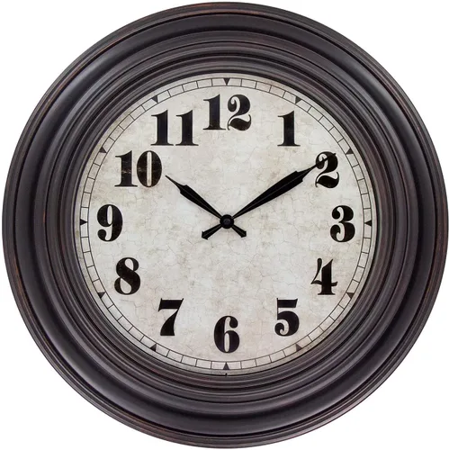 Vista 16 de 45 Min - Reloj de pared para interiores y exteriores, 12 pulgadas, estilo retro, 03 12 plata