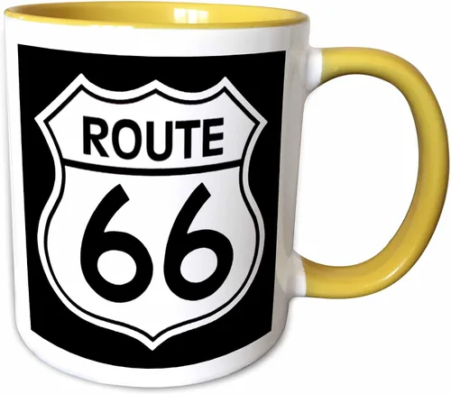 Vista 11 de 3dRose Route 66 - Taza de dos tonos, 11 onzas, negro/blanco, taza_110012_4