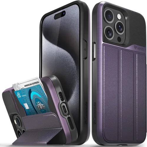 Vista 19 de VENA vCommute - Funda tipo cartera compatible con Apple iPhone 14 (6.1 pulgadas) (protección contra caídas de grado militar), funda de cuero