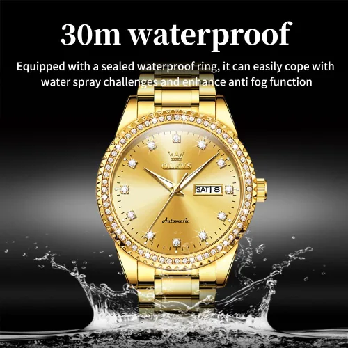 Vista 6 de OLEVS Reloj mecánico para hombre ahueca hacia fuera impermeable reloj de cuerda automático para hombres