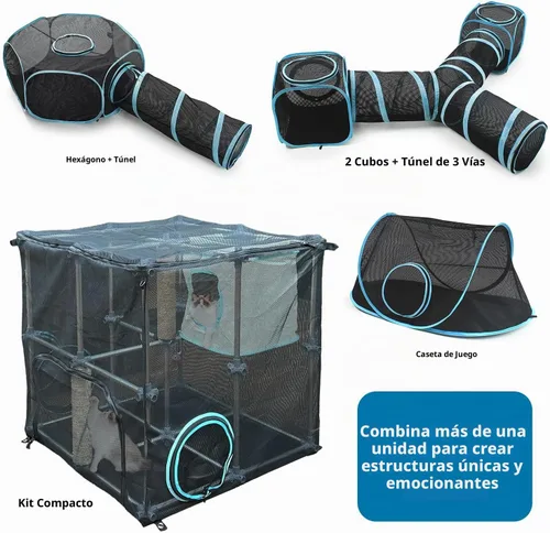 Vista 5 de INTURN Catio - Recinto para gatos al aire libre, kit compacto para exteriores e interiores (kit compacto)