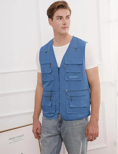 Vista 2 de Gihuo - Chaleco de pesca para hombre, con bolsillos, para viajar, ir de safari o practicar tiro