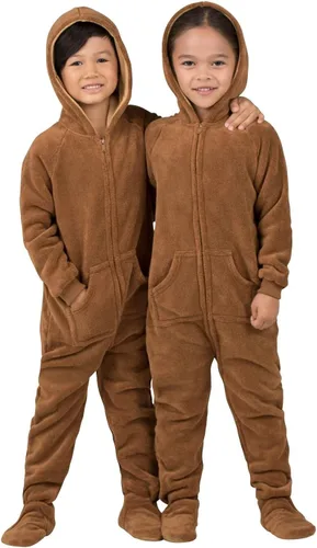 Vista 5 de Footed Pajamas - Pijama de una pieza de chenilla para niños pequeños Enterizo de pijama de una pieza para niños y niñas Unisex