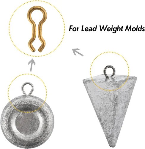 Vista 3 de Dr.Fish Sinker Eyes para molde de peso de plomo, ojal de plomizo de tamaño estadounidense para pesca casera, accesorios de aparejos