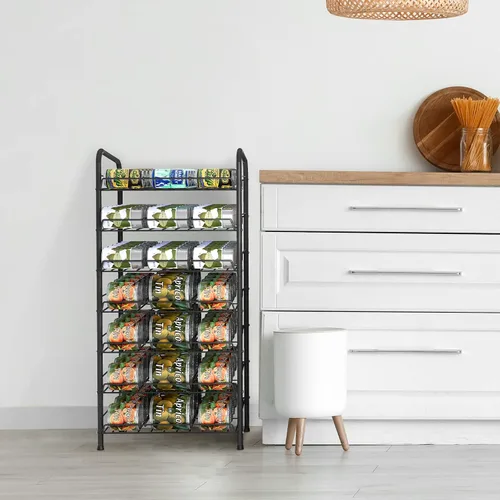Vista 5 de Vrisa Organizador de latas para despensa, organizador de latas de 7 niveles, dispensador de almacenamiento de latas de metal, con capacidad
