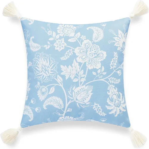 Vista 5 de Hofdeco Premium - Funda decorativa para cojín de estilo Coastal Hampton, para patio, interior y exterior, de 18 x 18 pulgadas, resistente al agua