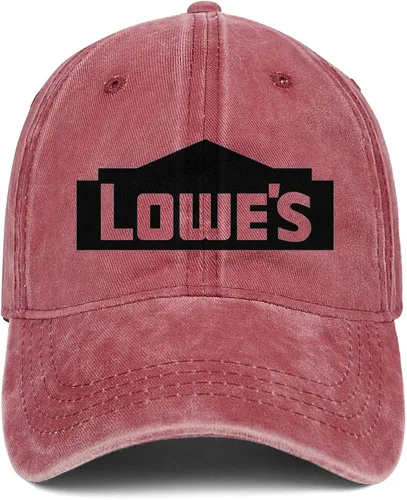 Vista 2 de Unisex Hombres Denim Baseball Sombreros Hipster Ajustable Malla Conducción Lowe's-Home Improvement-Negro-Logo Flat Cap